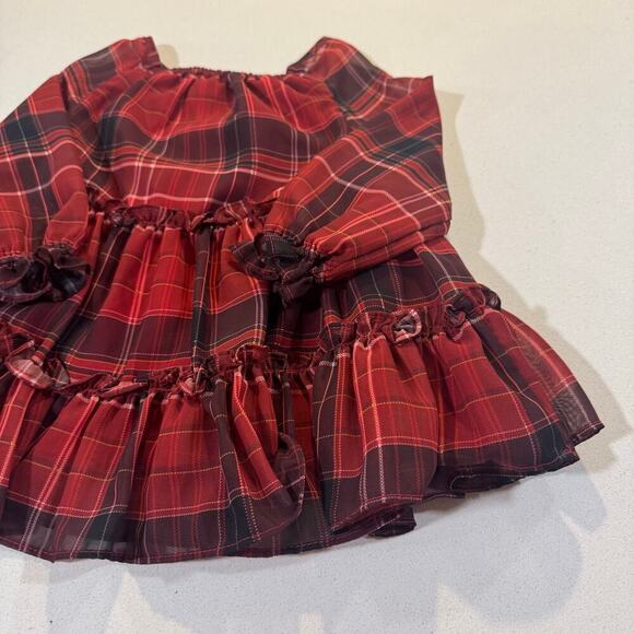 Pippa & Julie Toddler Girl 2T Red Plaid Blouse - Picture 6 of 6